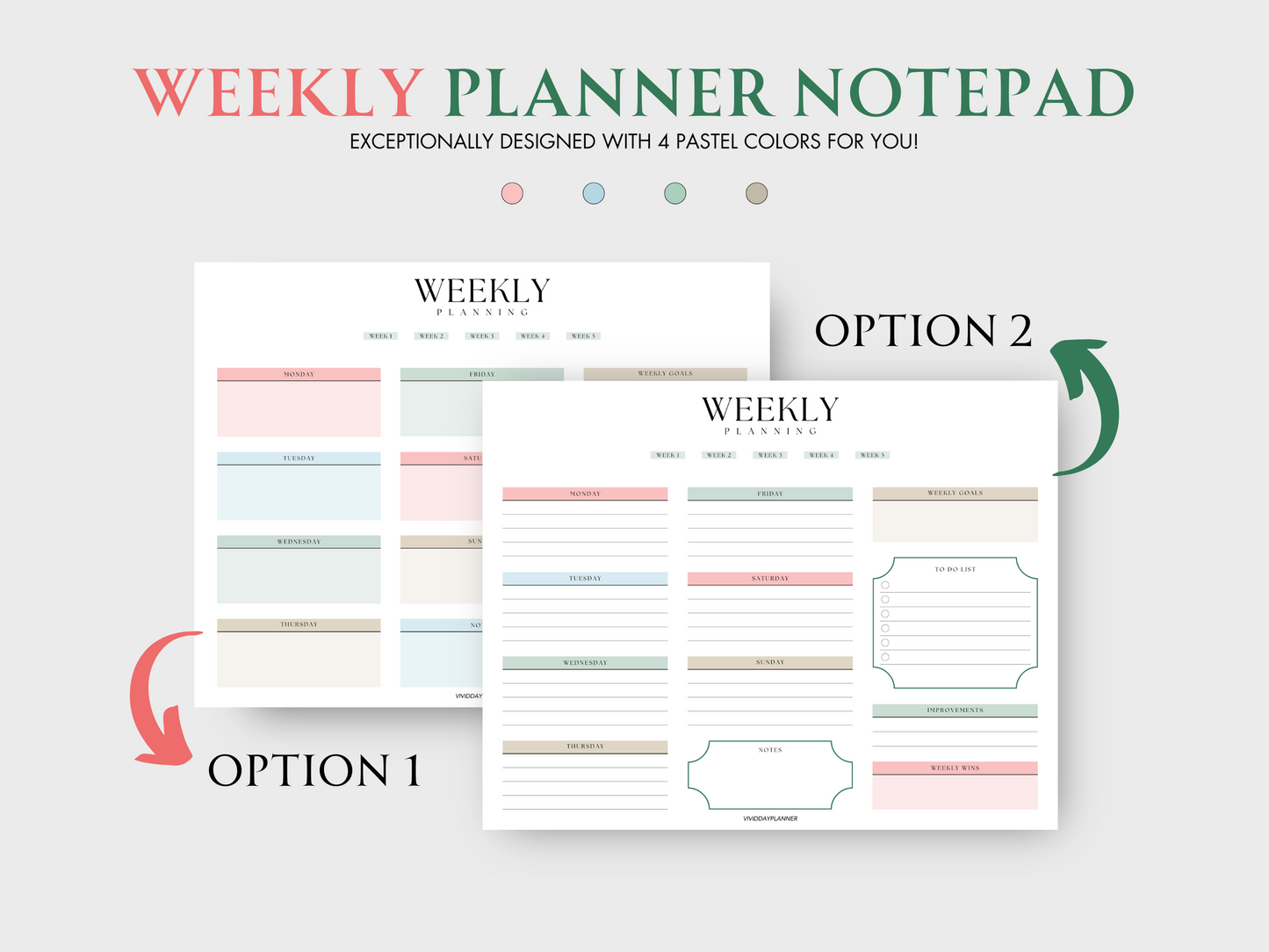 Vivid Day Planner - Weekly Planner Notepad | Landscape