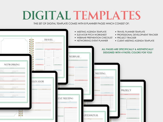 Two-Page Digital Planner Inserts (Worklife Bundle)
