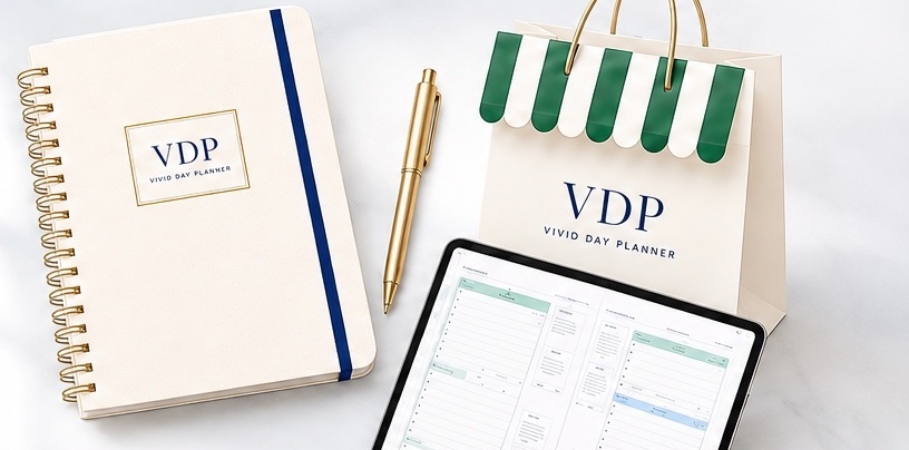Vivid Day Planner Two-Day Dashboard and planning system